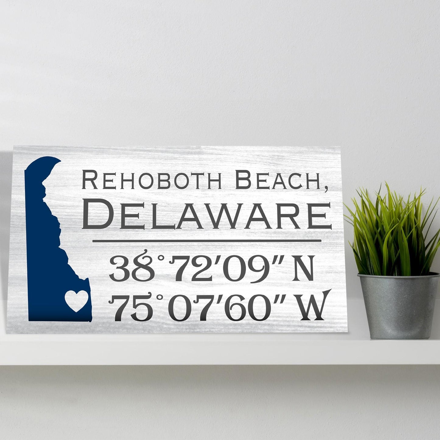 Rehoboth Beach Delaware Sign: Compass Coordinates Beach House Decor