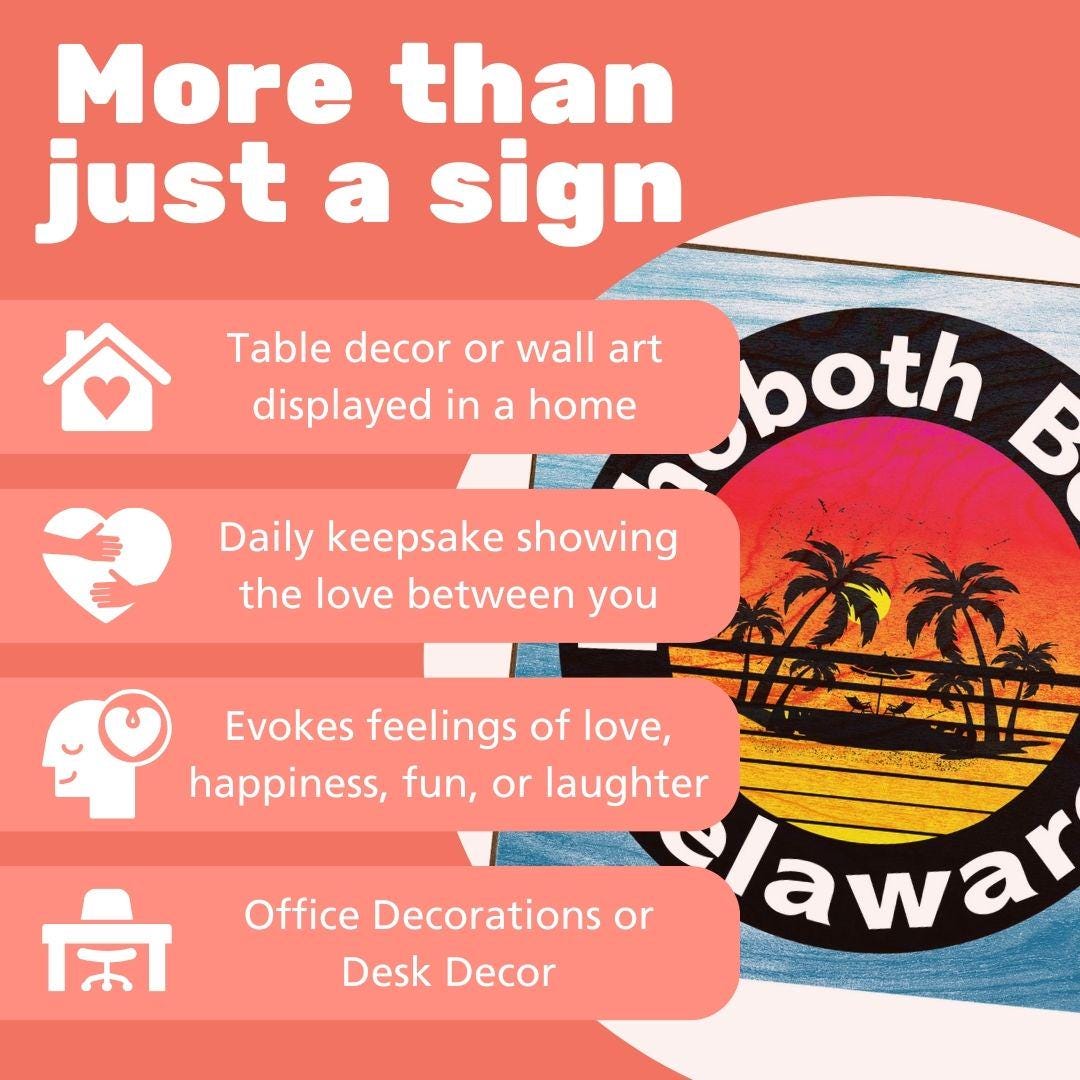 Rehoboth Beach Delaware Sign: Coastal Beach House Decor