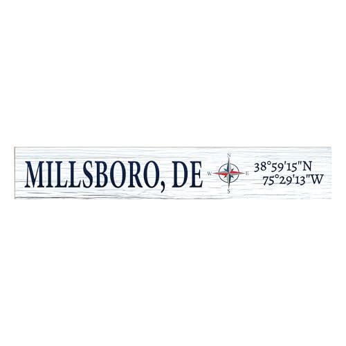 Millsboro Delaware Sign: Compass Coordinates Shelf Decor