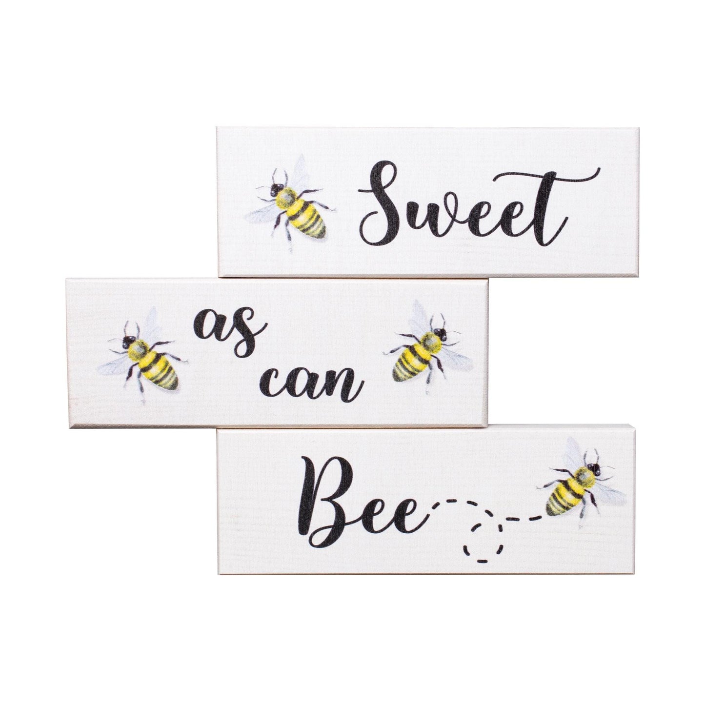 Honey Bee Tiered Tray Decor: Sweet As Can Bee Wooden Sign Set