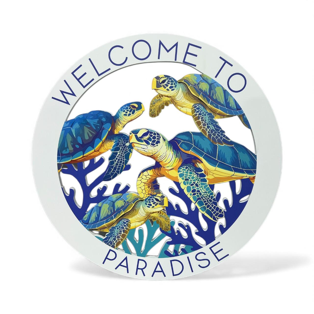 Outdoor Turtle Wall Art: Personalized Beach House Decor, Weather-Resistant PVC Indoor Outdoor