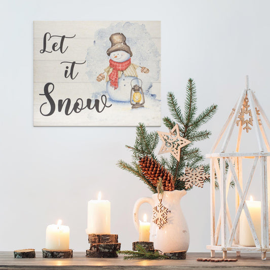 Festive Snowman Sign and Decor - Let it Snow with Style - Winter Decoration