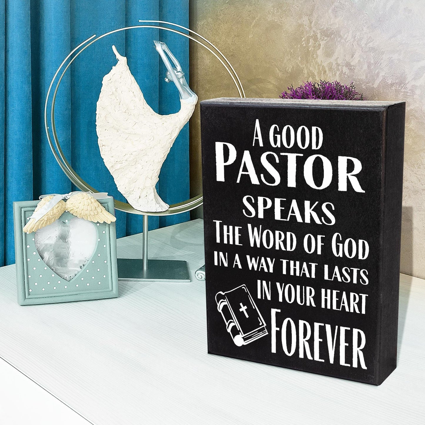 Meaningful Pastor Gift: Handcrafted Wood Sign, Uplifting Quote