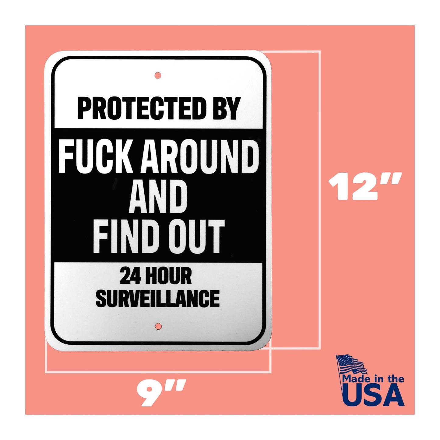 FAFO Protected By Sign: Sarcastic Humor Decor, Indoor/Outdoor