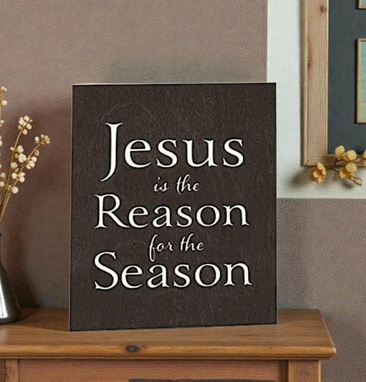 Jesus Is The Reason Sign: Religious Christmas Decor