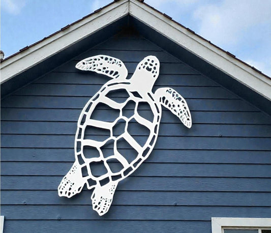 Coastal Sea Turtle Sign: Weatherproof PVC Beach House Decor (2-4 ft.)