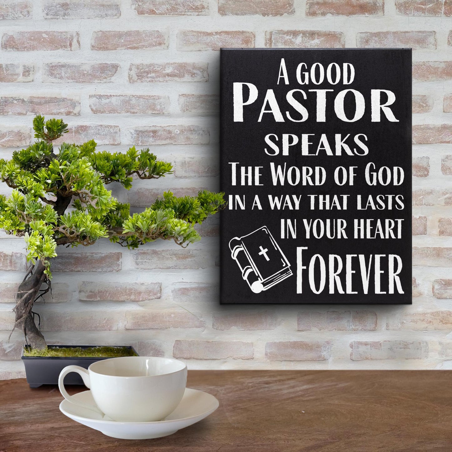 Meaningful Pastor Gift: Handcrafted Wood Sign, Uplifting Quote