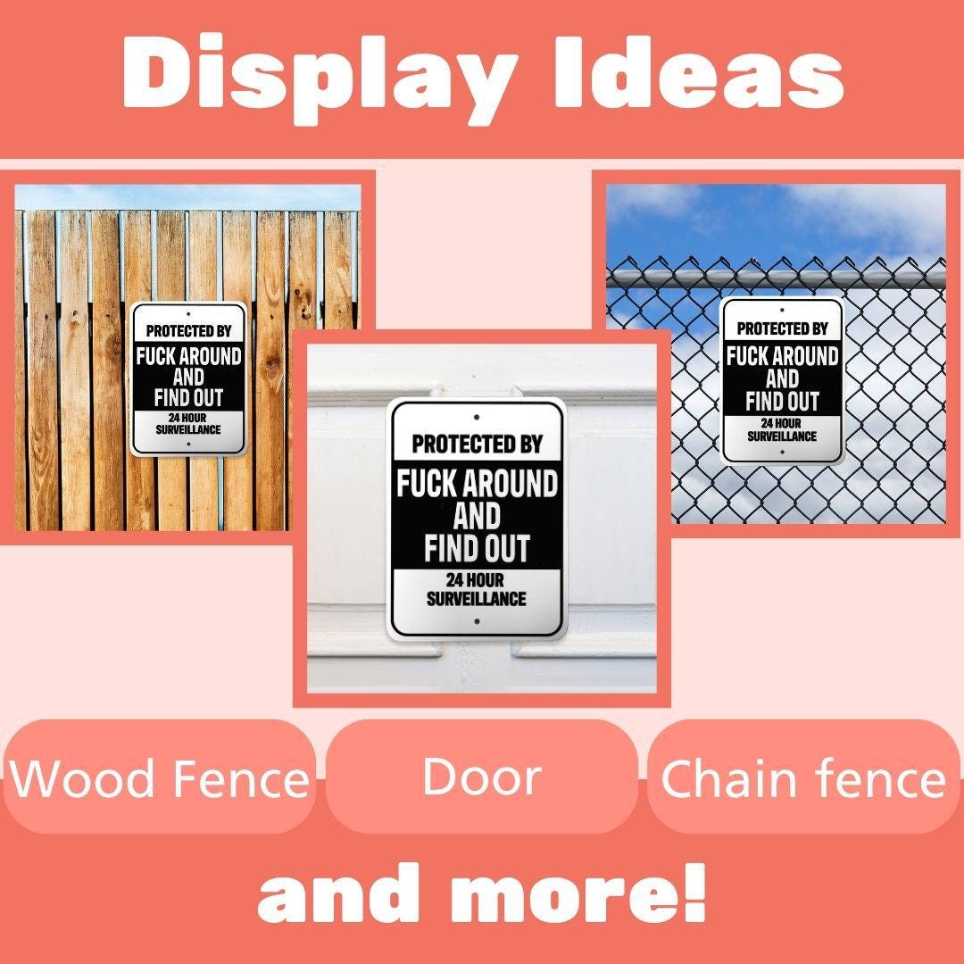 FAFO Protected By Sign: Sarcastic Humor Decor, Indoor/Outdoor