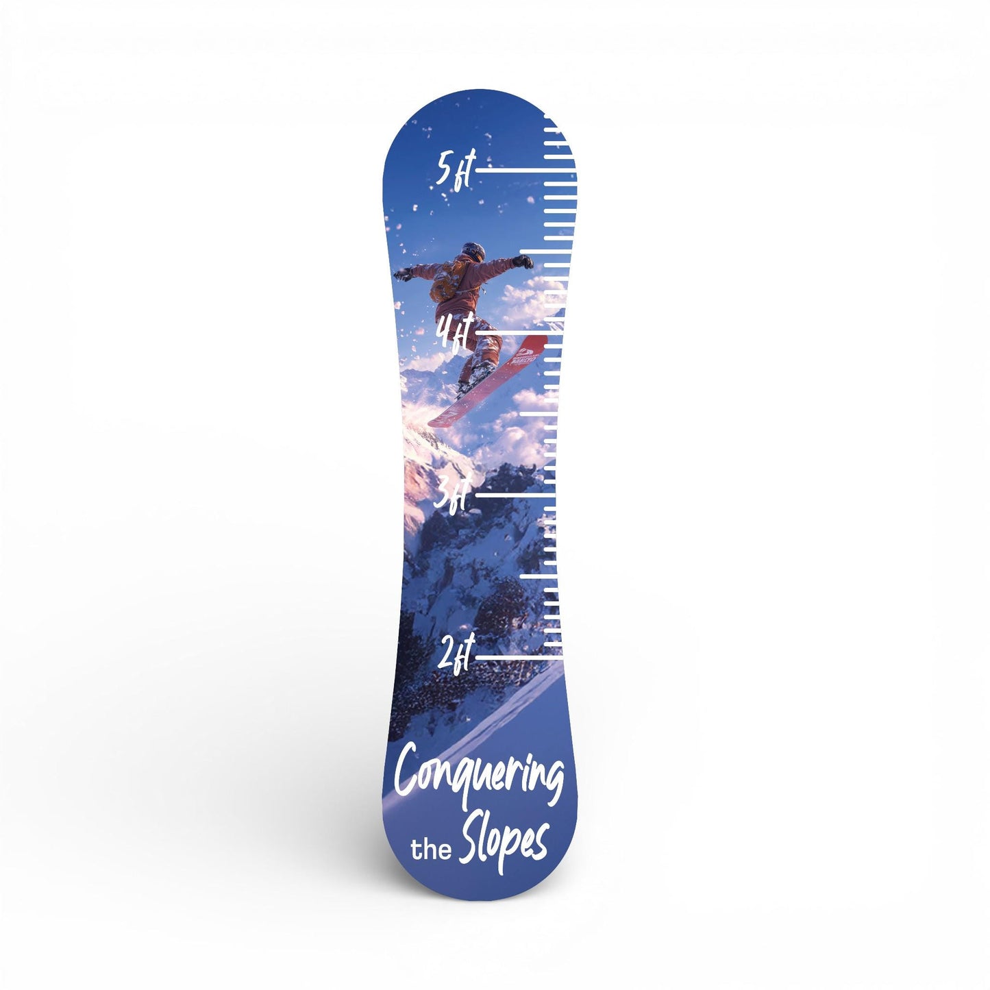 Snowboard Height Chart | Modern Kids Growth Chart and Room Decor | Personalized Name Sign | Indoor Outdoor PVC, Custom