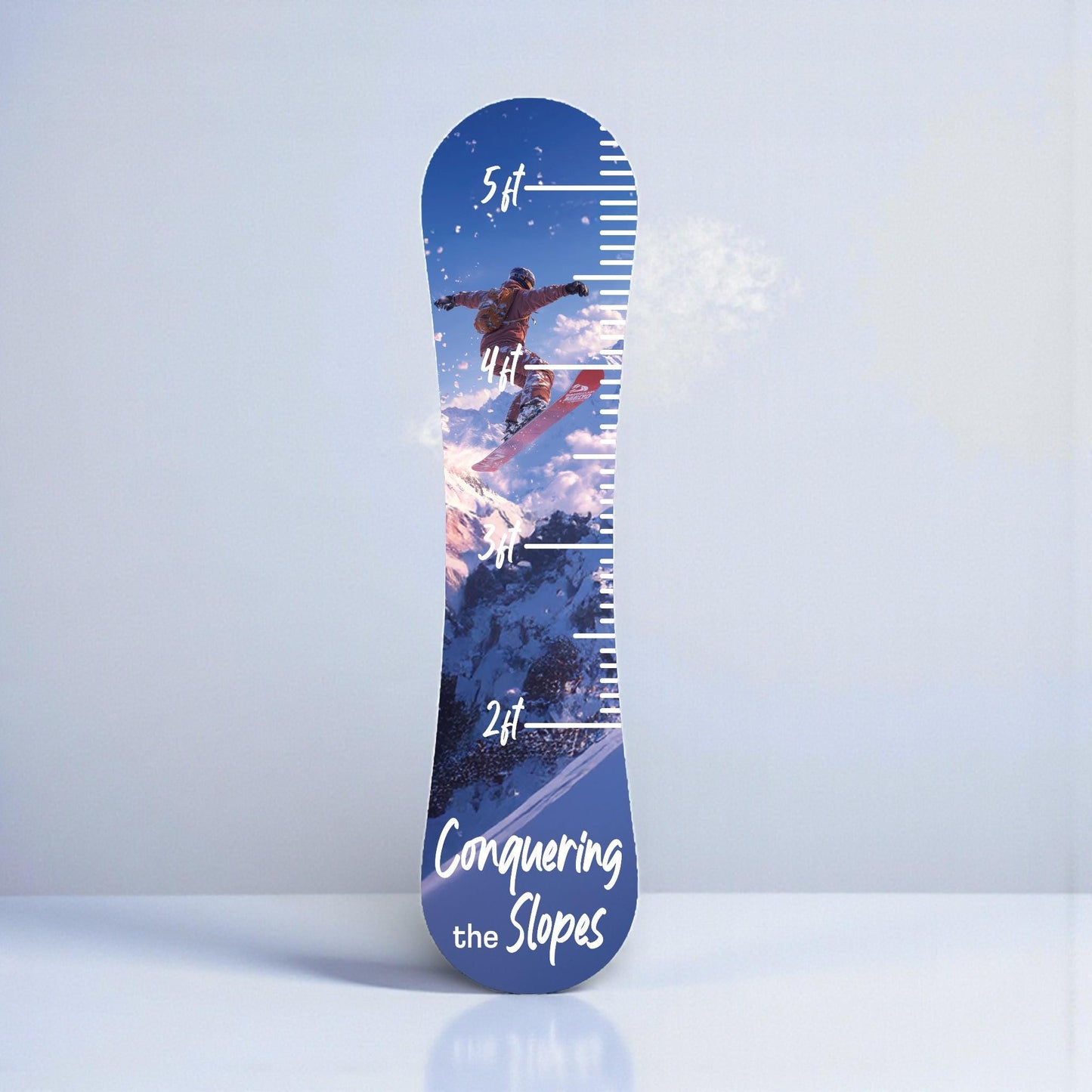 Snowboard Height Chart | Modern Kids Growth Chart and Room Decor | Personalized Name Sign | Indoor Outdoor PVC, Custom