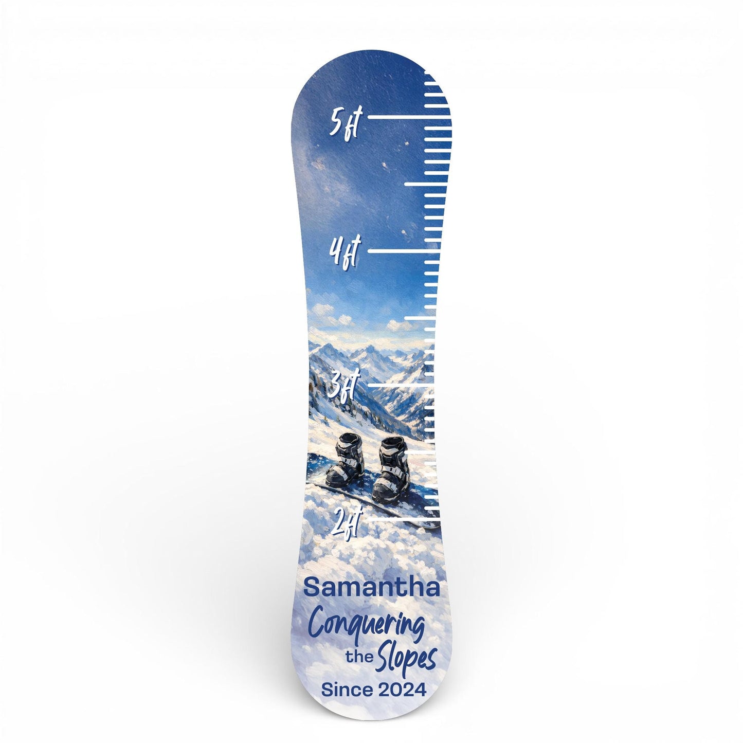 Personalized Growth Chart | Snowboard Height with Ski Boots | Kids Size Tracker | Lodge Nursery Decor | Indoor Outdoor PVC
