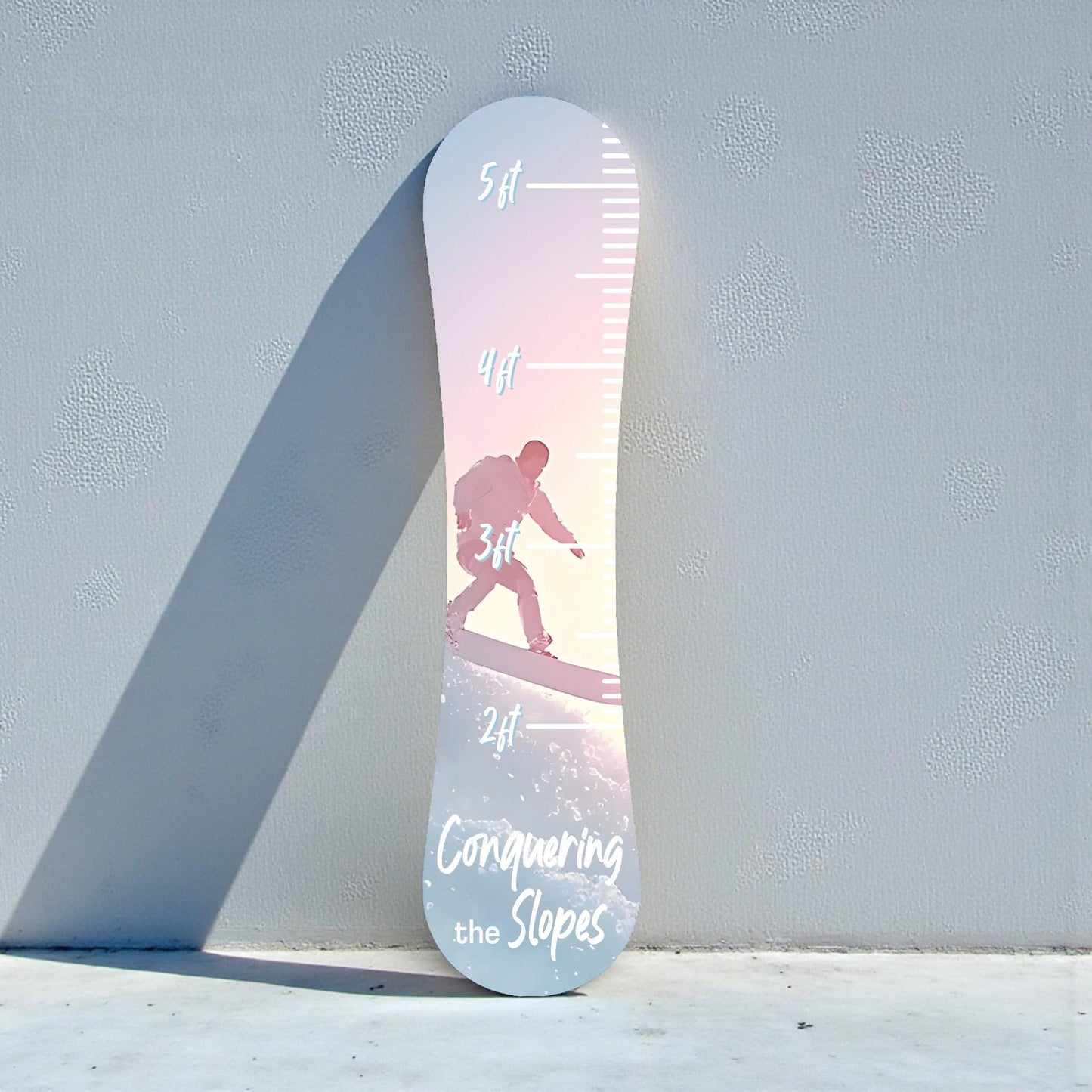 Snowboard Growth Chart | Kids Height Tracker | Snowboard Wall Decor | Ski Nursery Decor | Indoor Outdoor PVC | Custom Name Sign Personalized