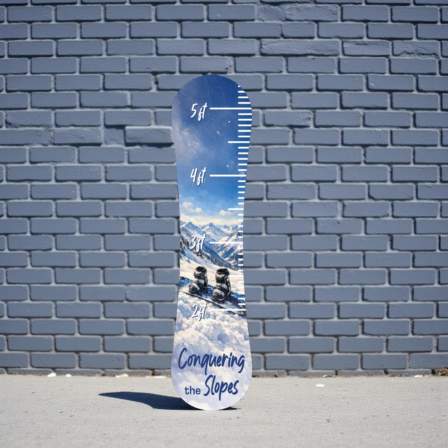 Personalized Growth Chart | Snowboard Height with Ski Boots | Kids Size Tracker | Lodge Nursery Decor | Indoor Outdoor PVC