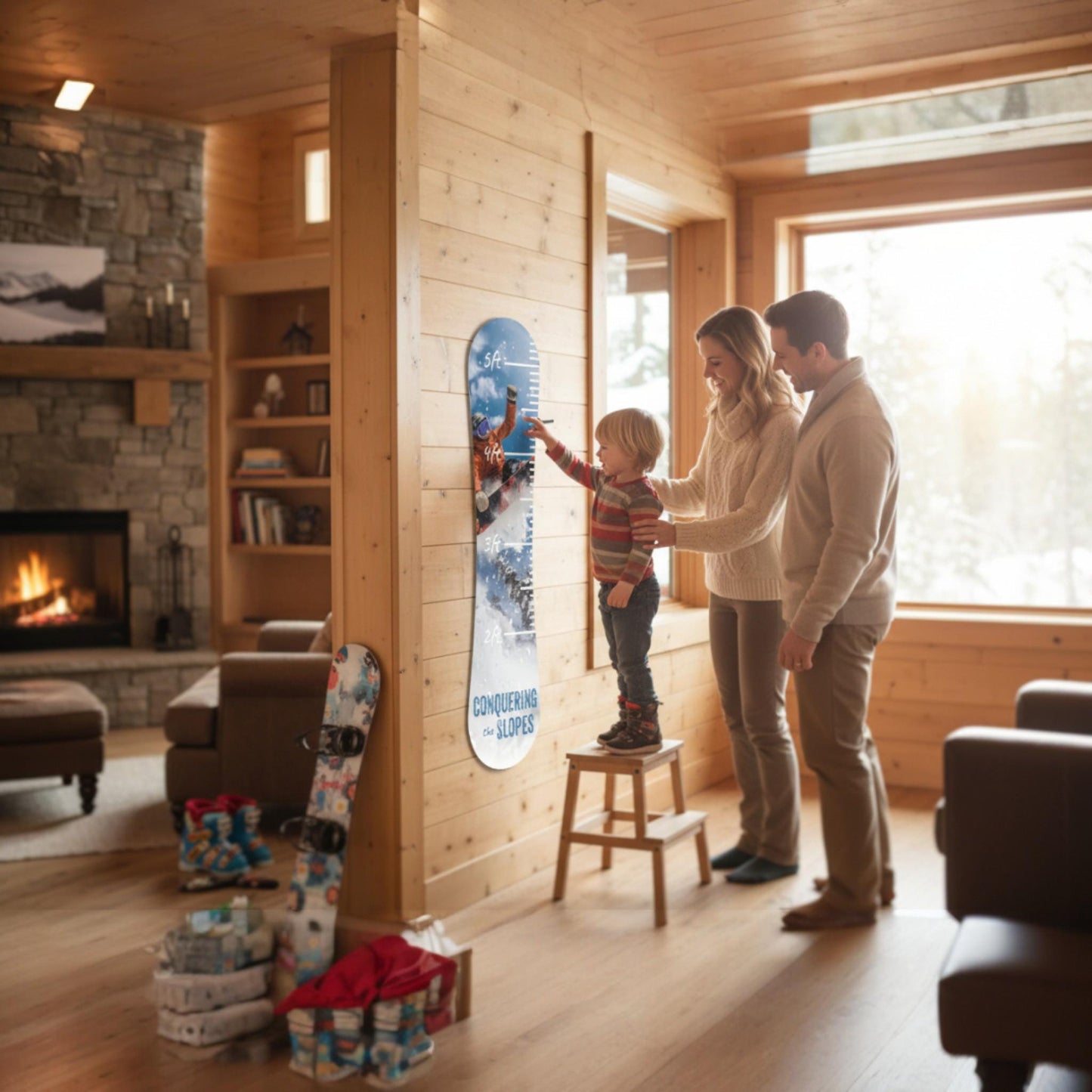 Personalized Snowboard Growth Chart | Ski Decor Height Chart | Custom Kids Board | Winter Nursery Wall Art - Indoor Outdoor