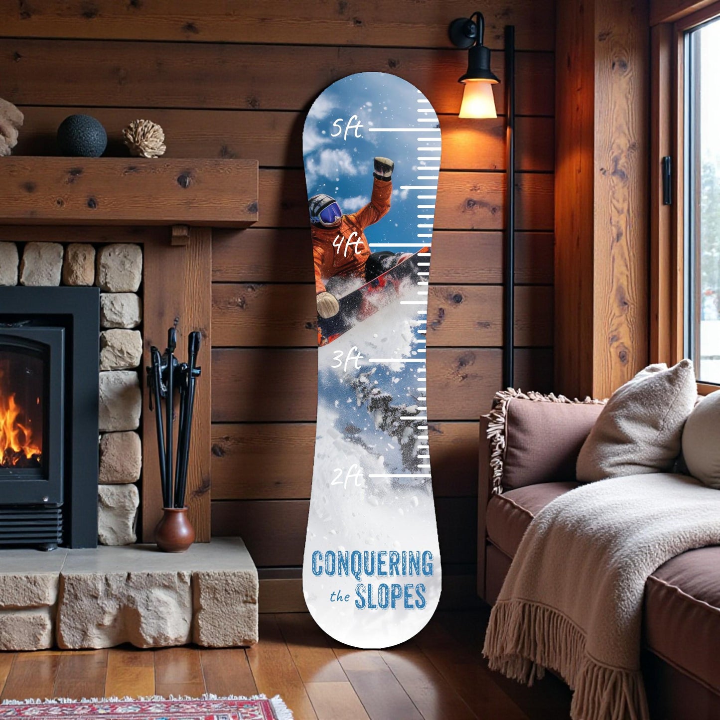 Personalized Snowboard Growth Chart | Ski Decor Height Chart | Custom Kids Board | Winter Nursery Wall Art - Indoor Outdoor