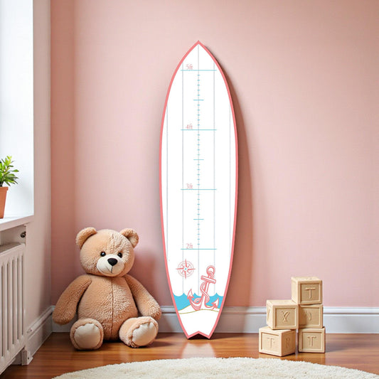 Surfboard Growth Chart for Kids, Beach Height Chart, Nautical Nursery Wall Decor, Personalized Growth Chart, Coastal Baby Gift