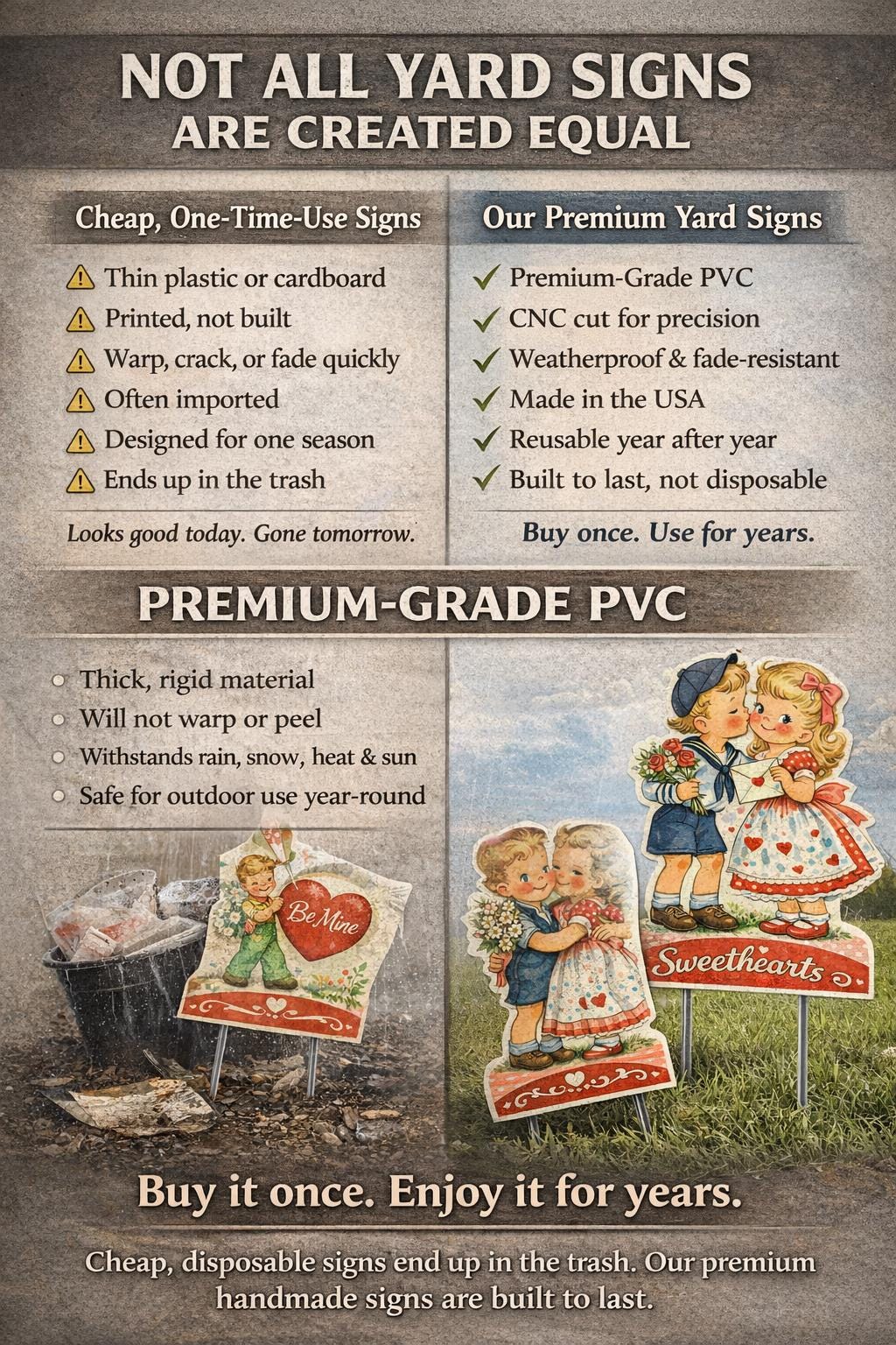 St. Patrick’s Day Gnome Yard Sign Set – Premium PVC Outdoor Decor | 12” Tall + Metal Stakes | Reusable Lawn Decorations