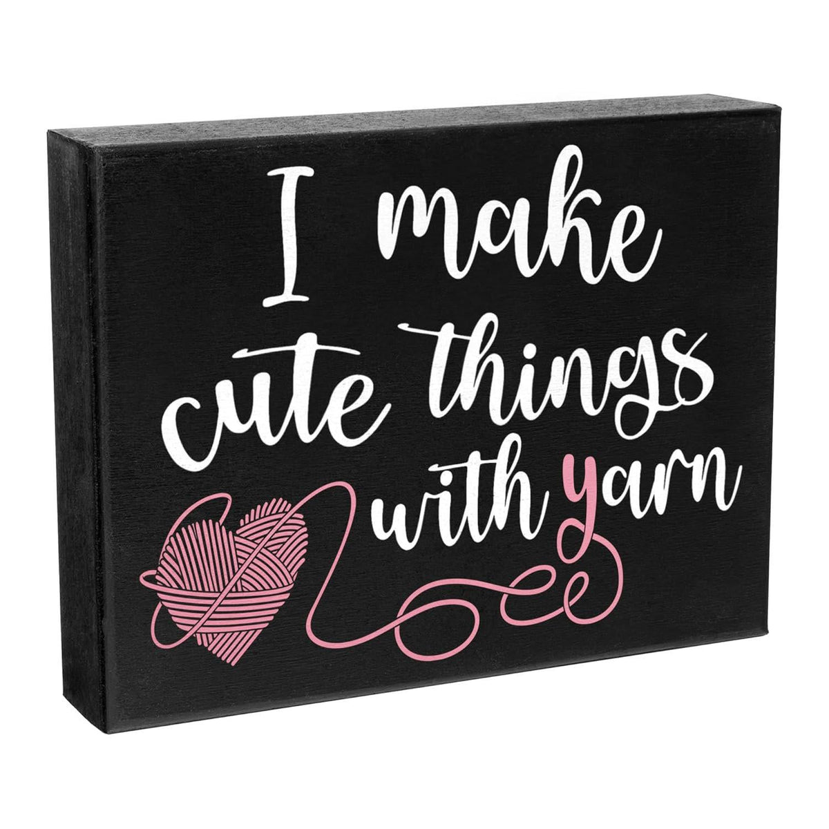 I Make Cute Things with Yarn Sign - Funny Craft Room Decor for Yarn Lovers - Gifts for Knitters, Crocheters, and Crafters