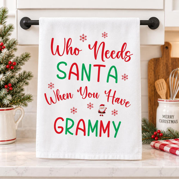 Funny Grammy Christmas Dish Towel: Holiday Kitchen Decor
