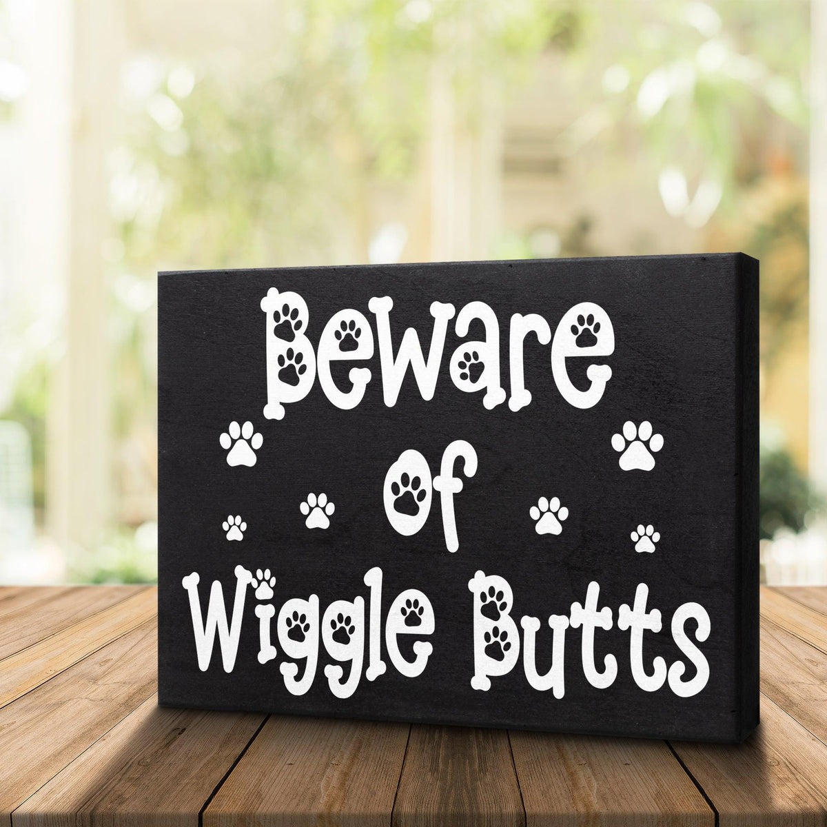 Wigglebutts Dog Gift Sign Decor, Funny Dog Wall Art Sign, Gifts for Dog Lovers, 8x6 Inch Wood Sign, Dog Mom Gifts, Dog Signs, Gifts for Anim