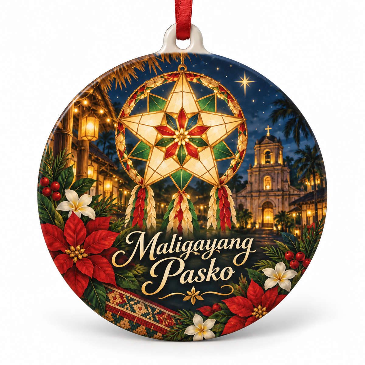 Maligayang Pasko Filipino Christmas Ornament – Parol Star Philippines Holiday Décor