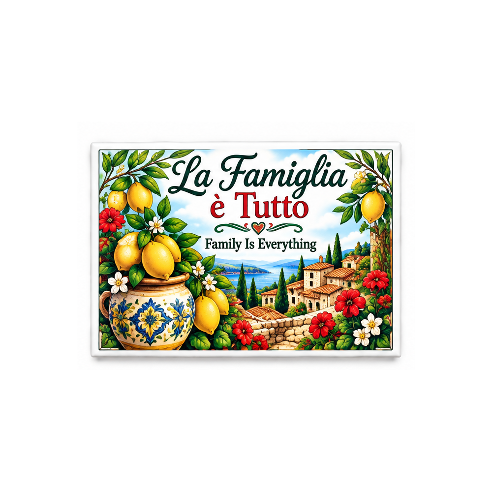 Italian magnet on white background