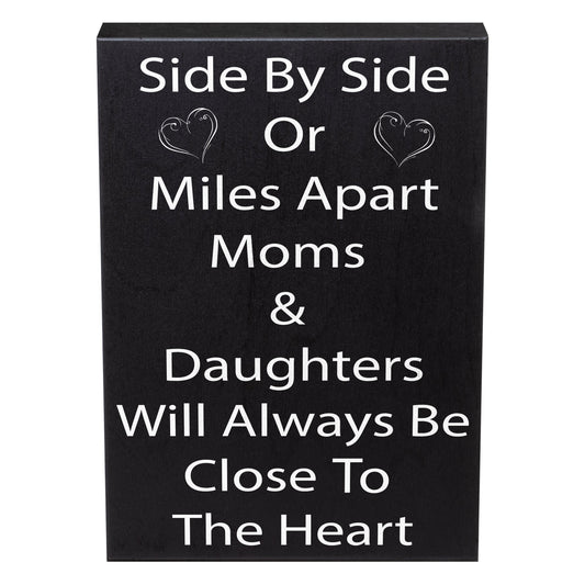 JennyGems Mom and Daughter Sign Gift Decor, Meaningful Gift for Mom, Mother's Day, 6x8 Inch Wood Sign, Made in USA