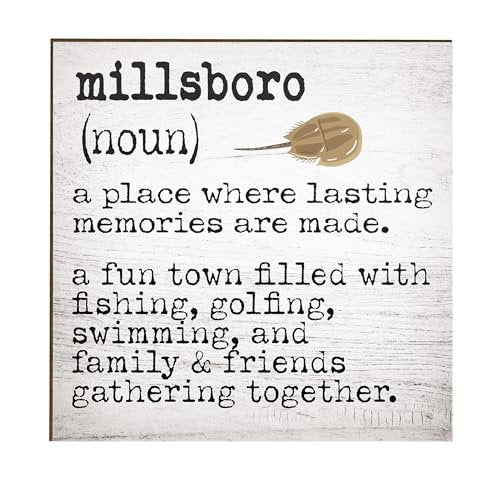 JennyGems Millsboro Delaware Gifts, Delaware Souvenirs, Shelf and Wall Art, Made in USA