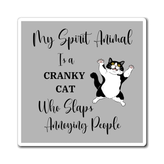 Cat Mom Gift Cranky Magnet, Funny Fridge Magnet, Sarcastic Animal Magnet