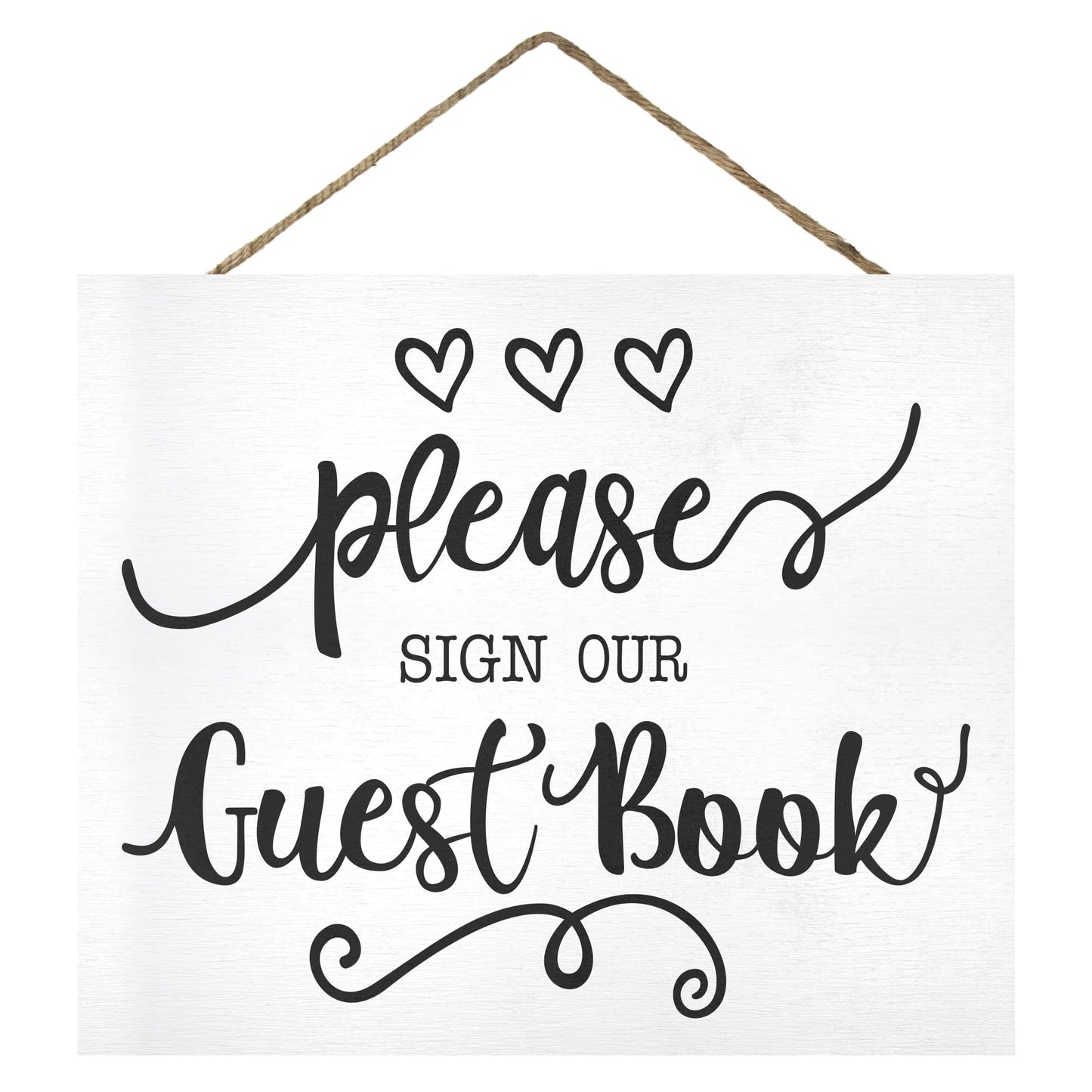 JennyGems Wedding Reception Signs, Please Sign Our Guest Book Wedding Sign, Guest Book Table Sign, 10x12 Inch Wood Sign, Rustic Wedding Decor, Guestbook Sign for Bridal Shower
