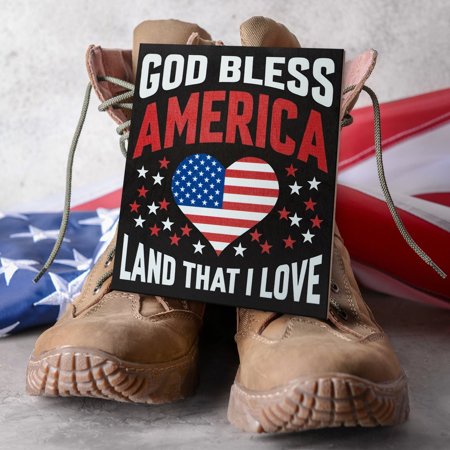 JennyGems Patriotic Decor, God Bless America Sign, 4th of July, Memorial Day