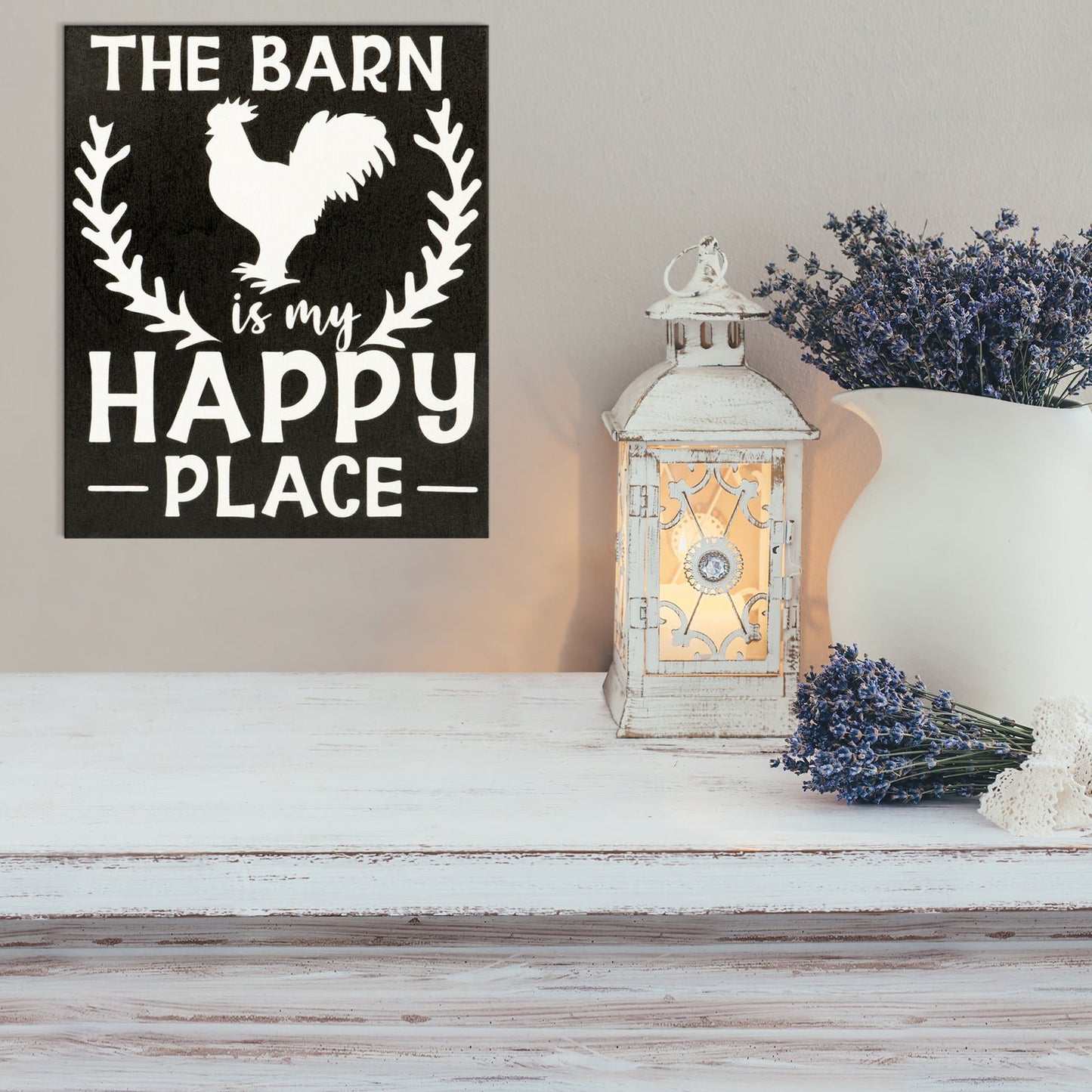 JennyGems Barn Is My Happy Place, Farmhouse Decor, Rustic Barn Sign, Barn Gifts