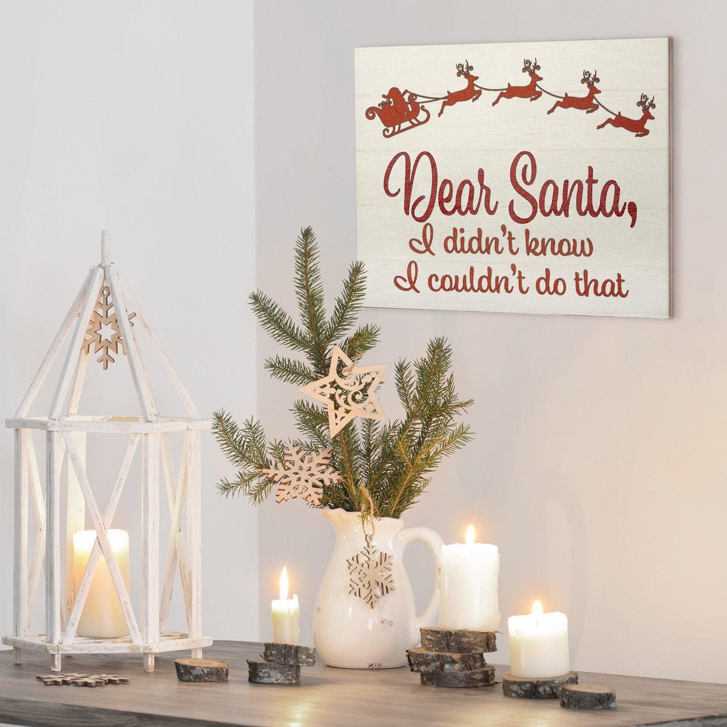 JennyGems Dear Santa I Didn't Know, Christmas Decoration, Funny Decor Santa Sign