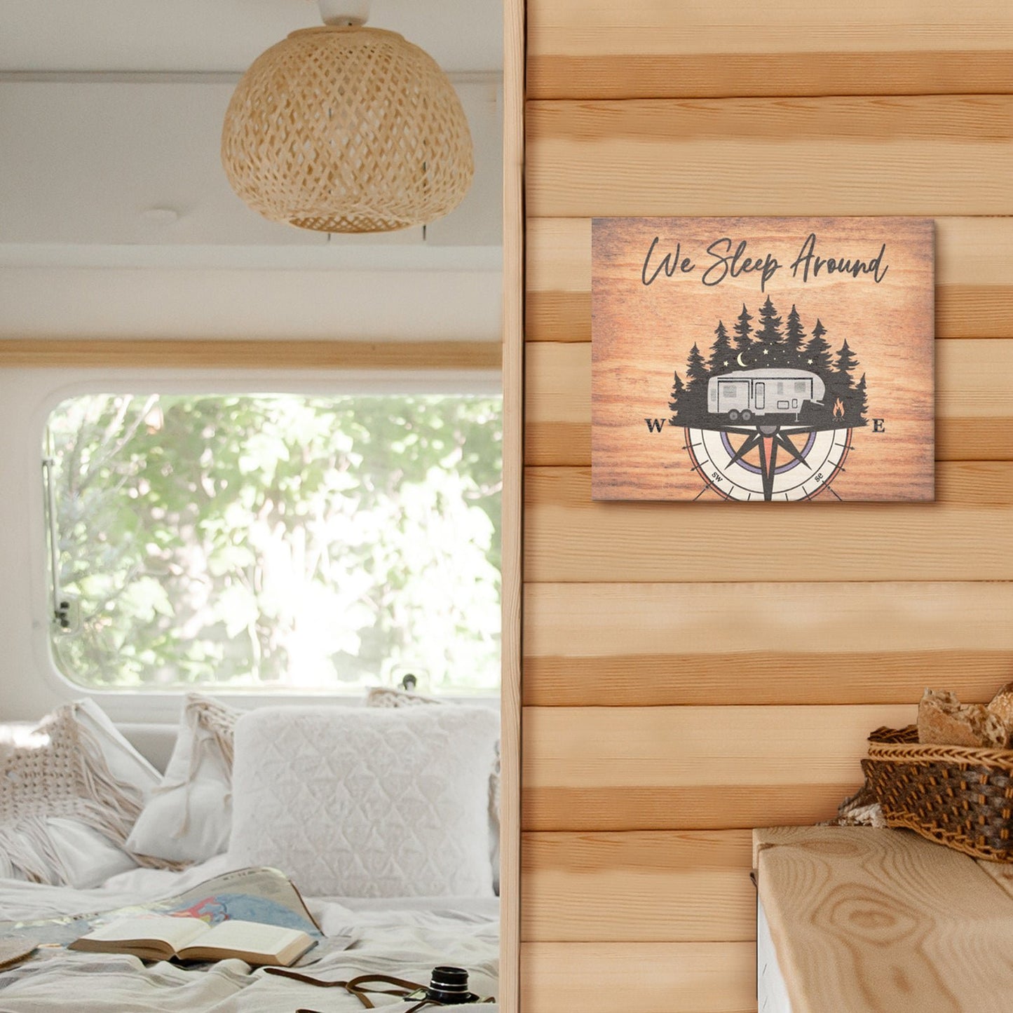 JennyGems Camper Gifts for Women, Gift for Campers (We Sleep Around) Camp Sign