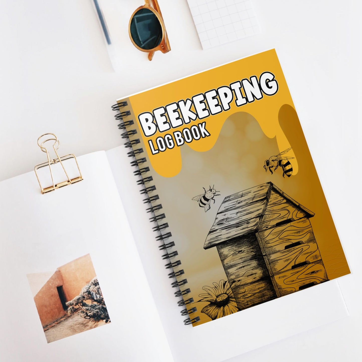 Gift for Beekeeper, Beekeeping Log Book, Spiral Notebook for Beekeepers, Bee Journal, Garden Notebook, Hive Record Keeper
