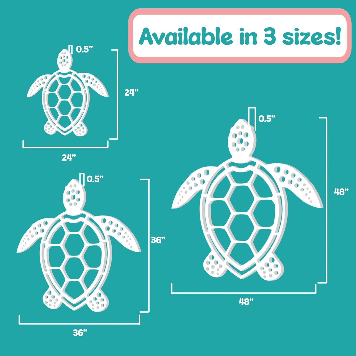 Handcrafted PVC Turtle Outdoor Wall Art - Coastal Nautical Decor, Weatherproof Turtle for Beach House, Pool, or Garden