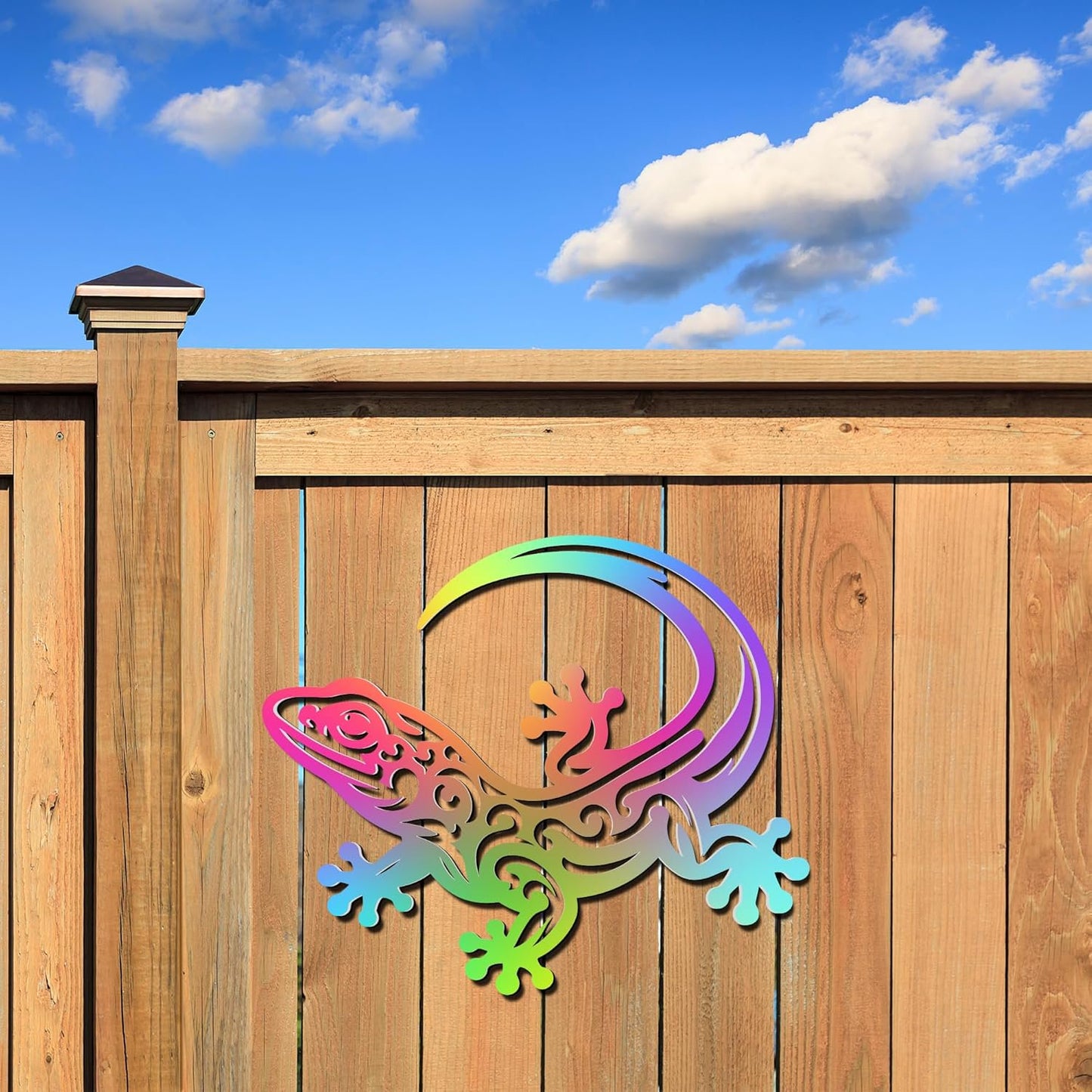 Outdoor Gecko Wall Art, Lizard Decor for Fence, Patio, Tropical Wall Hanging