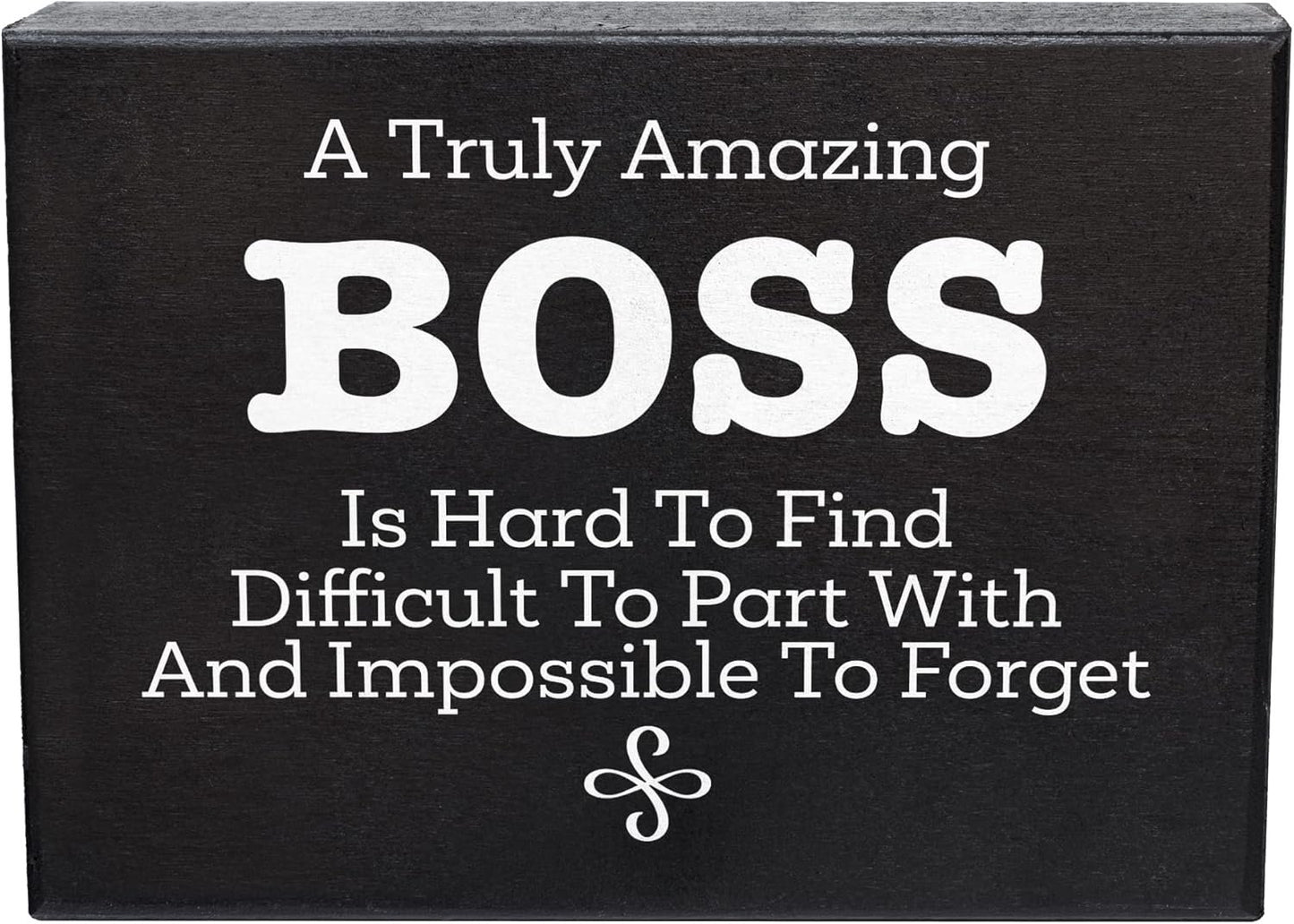 JennyGems Boss & Mentor Appreciation Gifts - 8x6 Inch Wood Sign for Bosses Day & Retirement