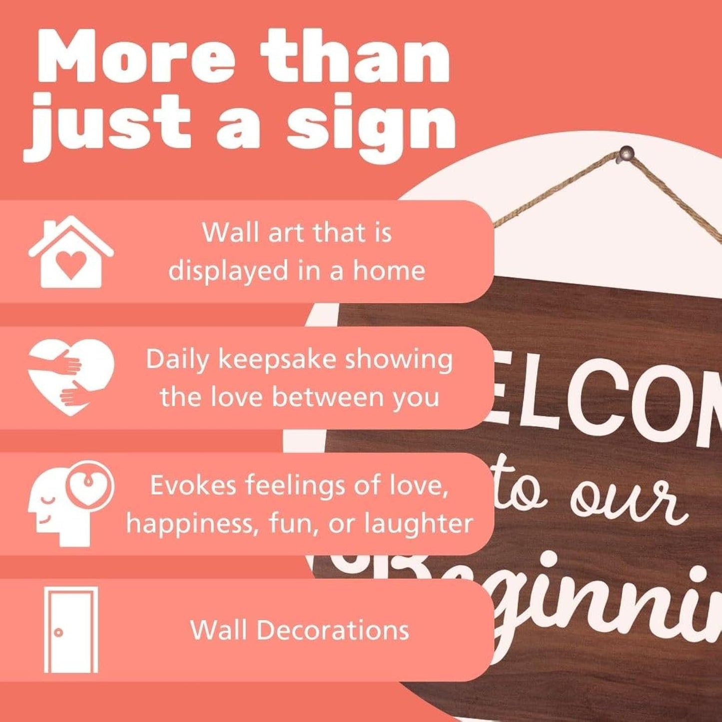 Welcome to the Beginning Sign: Minimalist Wood Wedding & Housewarming Decor