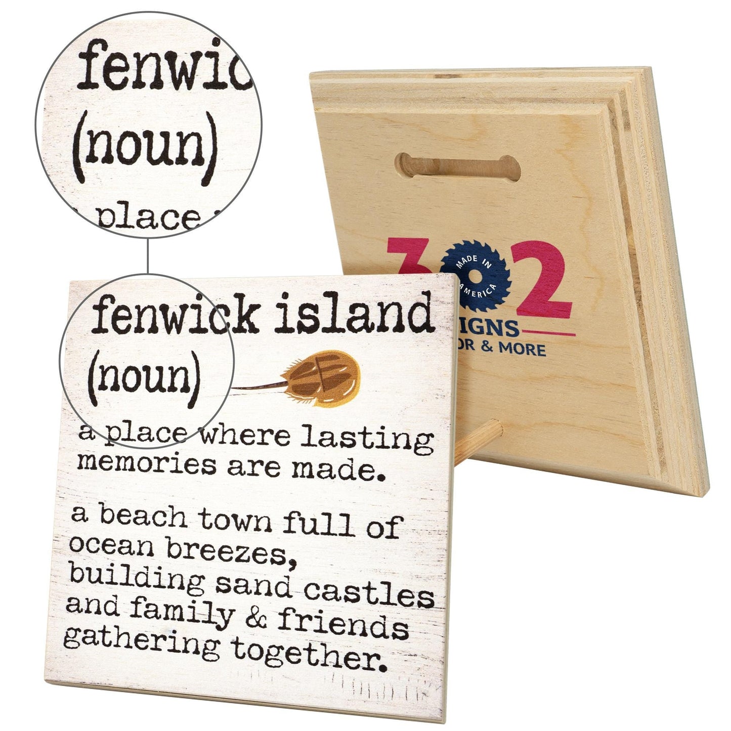 Fenwick Island Delaware Sign: Coastal Beach House Decor