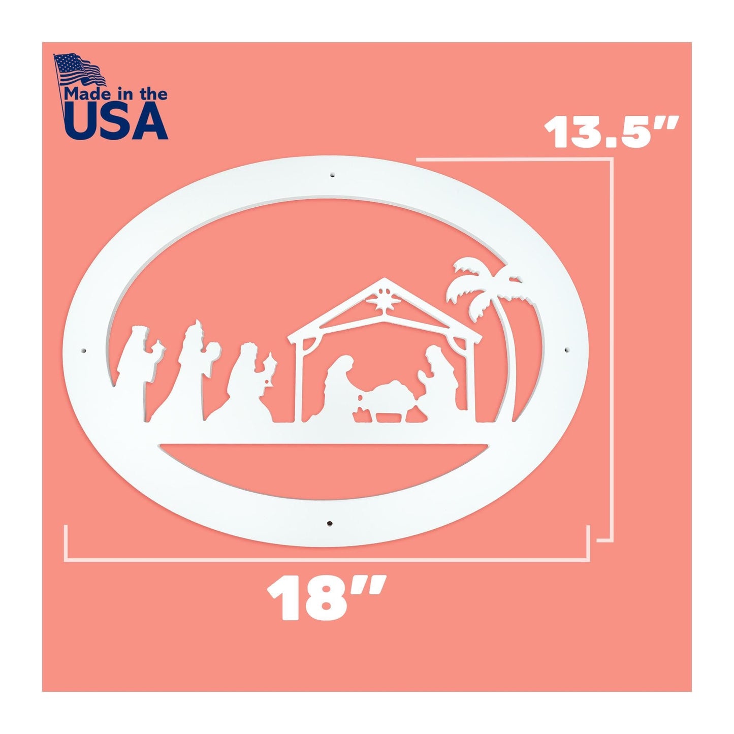 Weather-Resistant Nativity Scene Christmas Sign - Indoor & Outdoor Holiday Wall Decor - Durable PVC Christmas Decoration