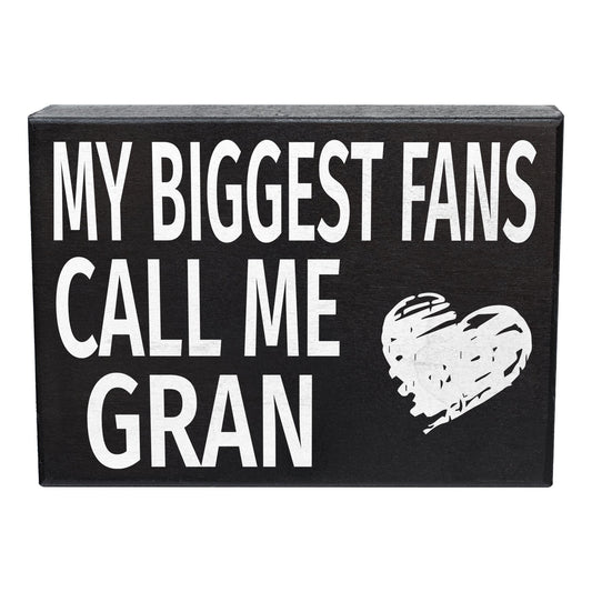 JennyGems My Biggest Fans Call Me Gran Sign, American Made 8x6 inch Wall Hanging, Gran Gifts, Grandma Gifts, Wall Art Decor
