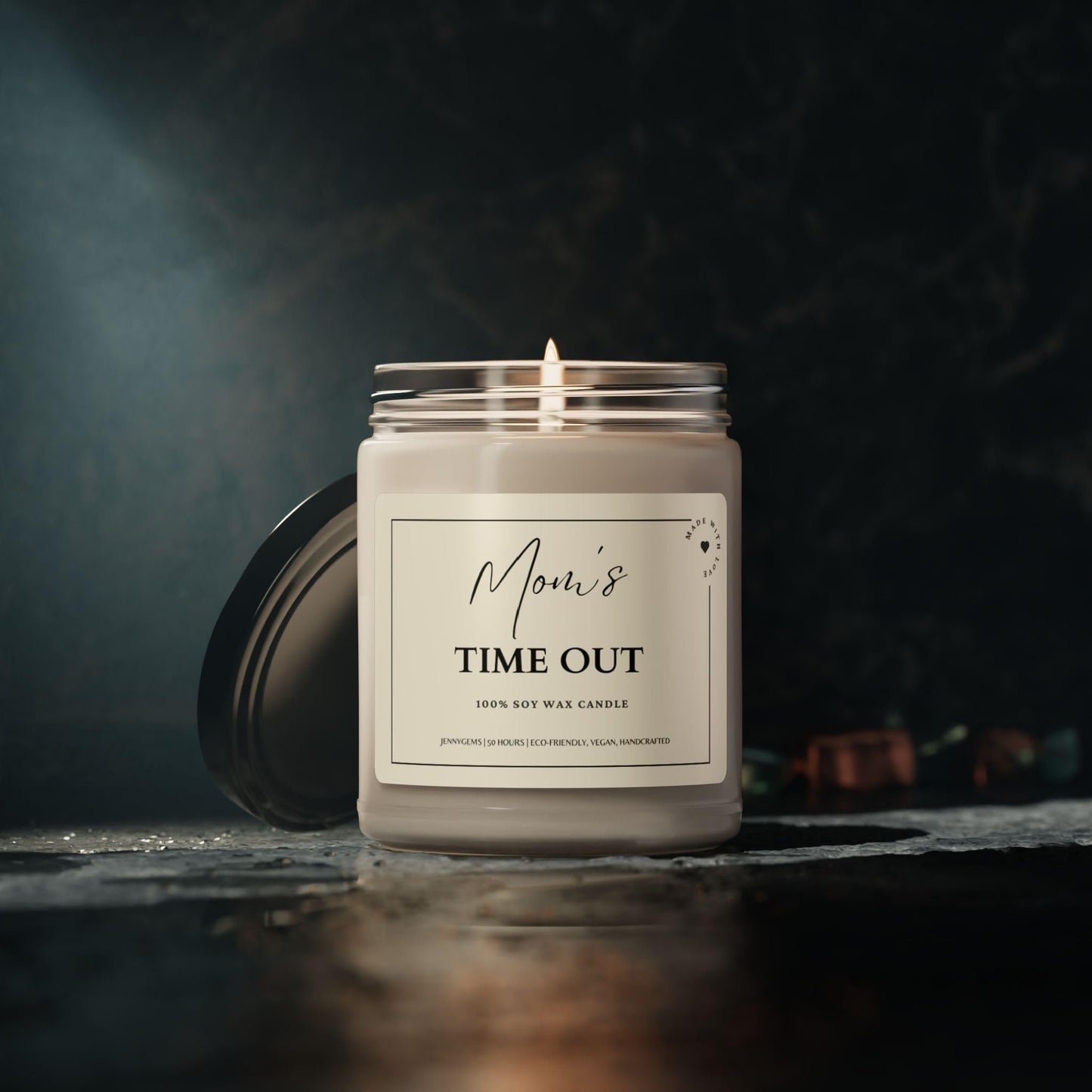 Soy Candle, Funny Mom's Time Out 9oz - Perfect New Mom, Baby Shower, Pregnant Mom Gift, Relaxation Candle, Aromatherapy