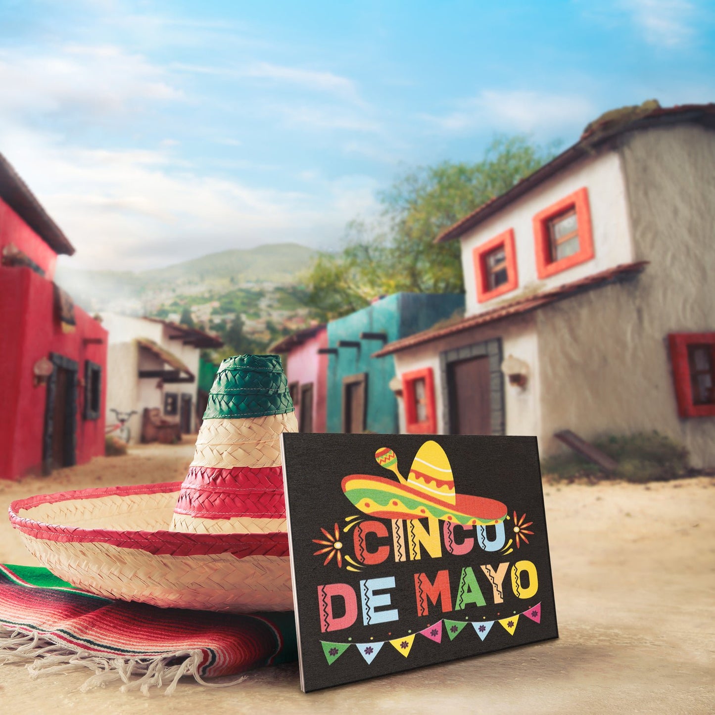JennyGems Cinco de Mayo Decorations, Mexican Fiesta Party Decor, Wooden Sign