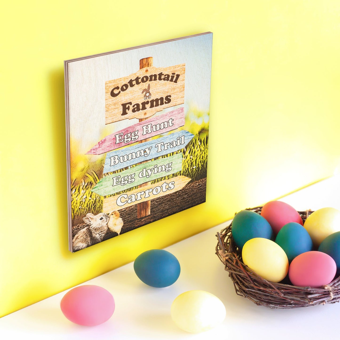 JennyGems Easter Decorations, Cottontail Farms Easter Sign, Wall Hanging