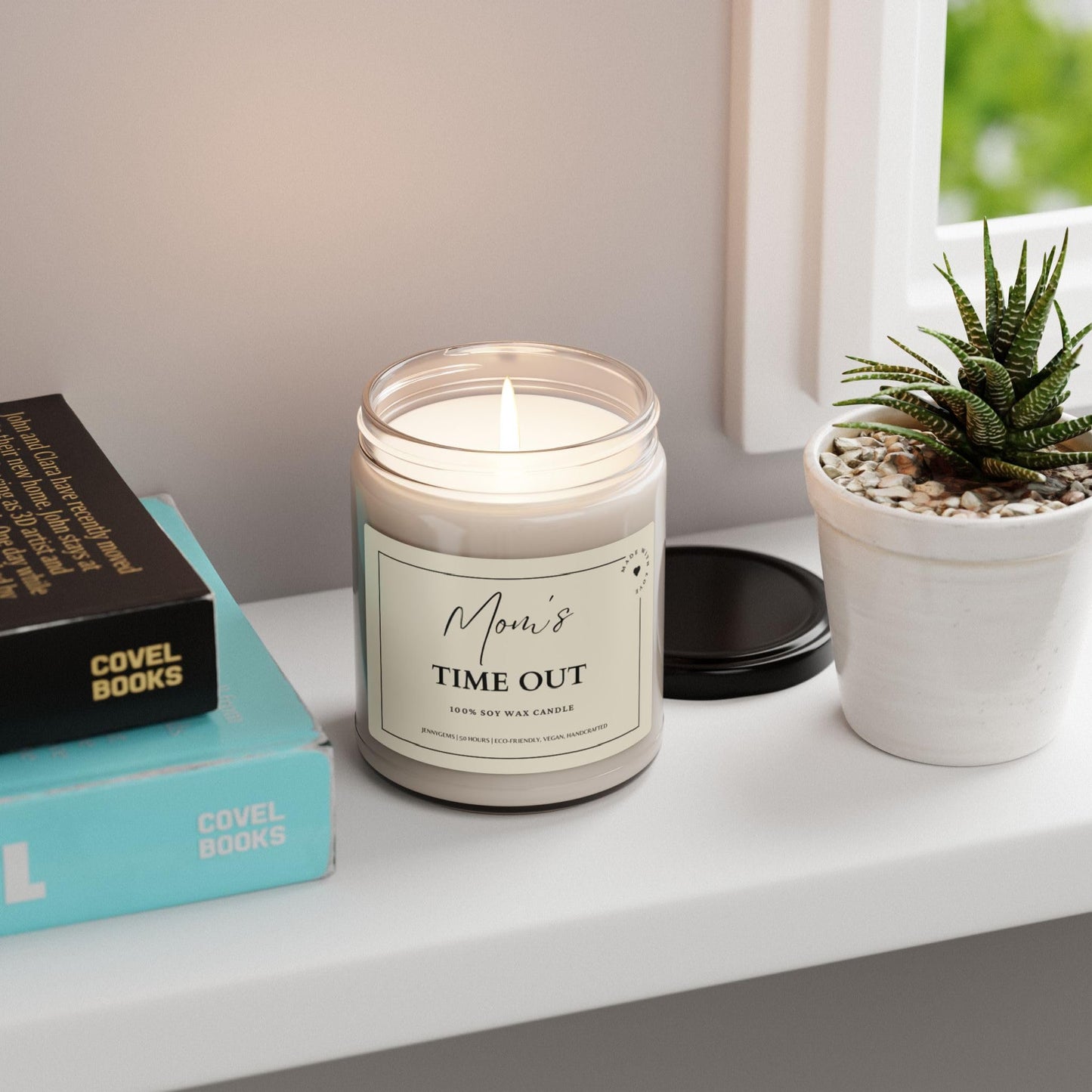 Soy Candle, Funny Mom's Time Out 9oz - Perfect New Mom, Baby Shower, Pregnant Mom Gift, Relaxation Candle, Aromatherapy