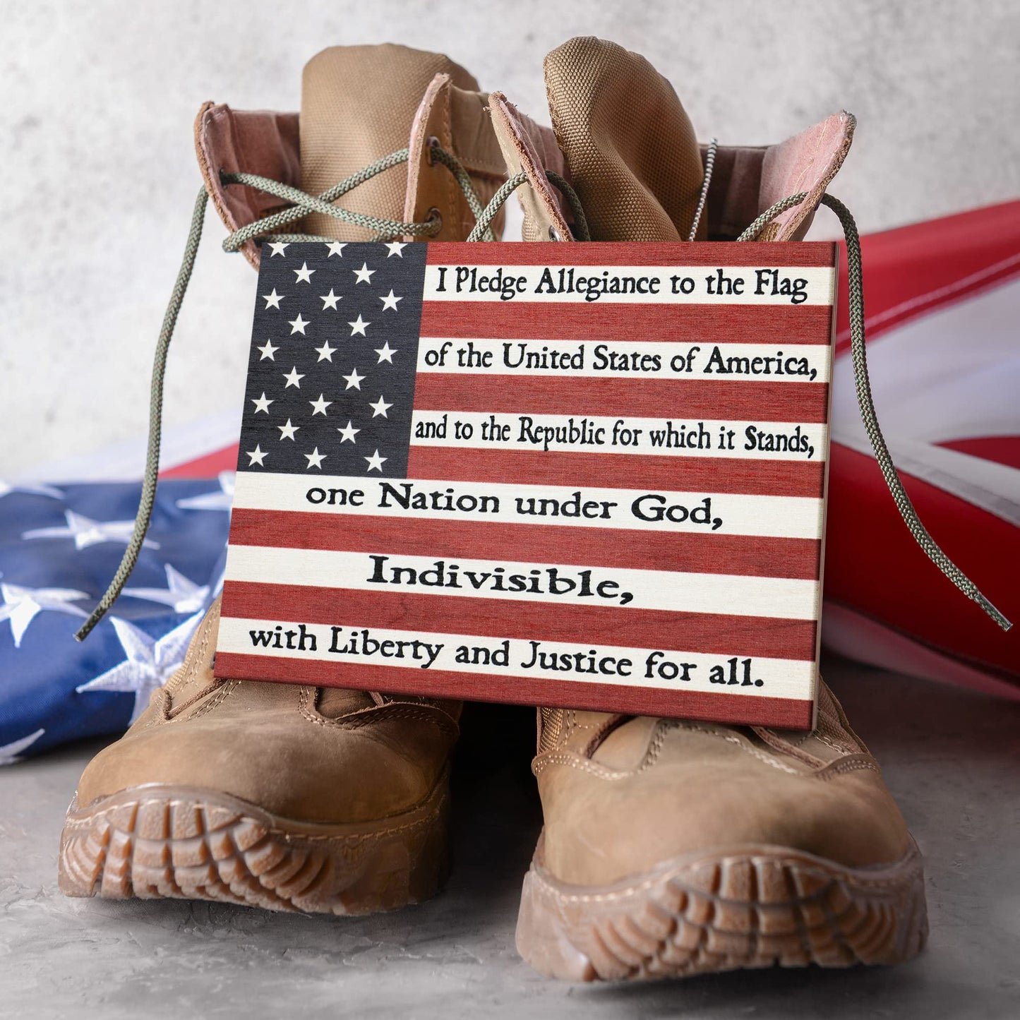 JennyGems Patriotic Decorations, 4th of July Decor, Memorial Day, Wooden Sign for Wall Hanging, Made in USA