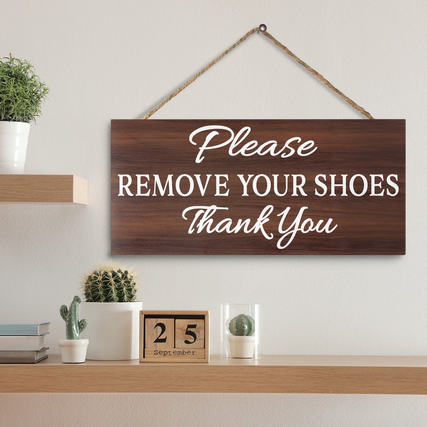Please Remove Your Shoes Wood Sign, Front Door Sign or Mudroom