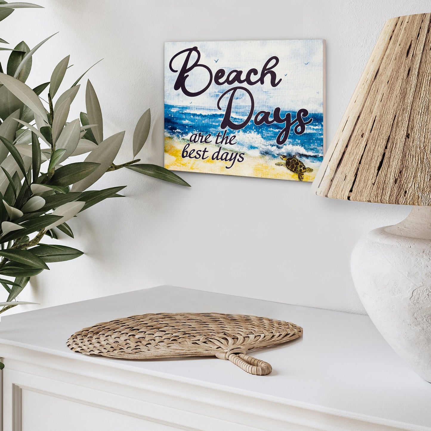 JennyGems Beach Days Are the Best Days, Bathroom Sea Turtle Decor, Beach Signs