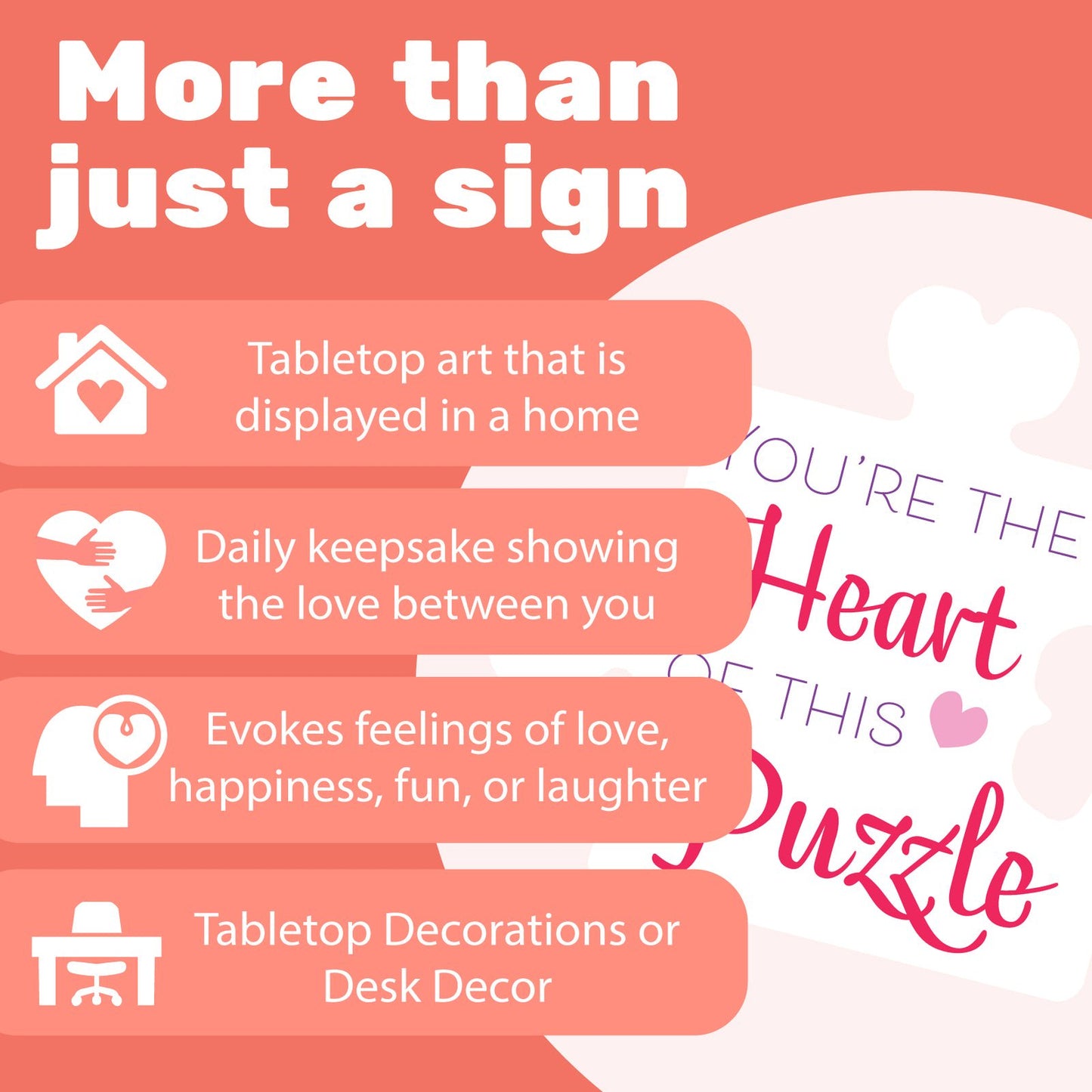 Valentine's Day Gift for Couples, You're the Heart of This Puzzle Decor Sign